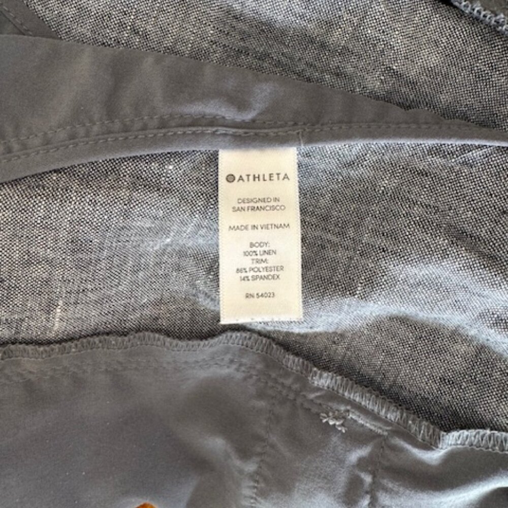 Athleta Beachside Bali Linen Shorts Womens Size 8 EUC Grey - Picture 7 of 8